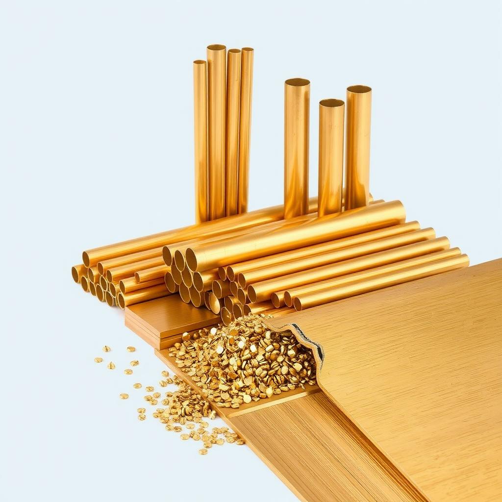 High-quality brass material used for custom parts manufacturing