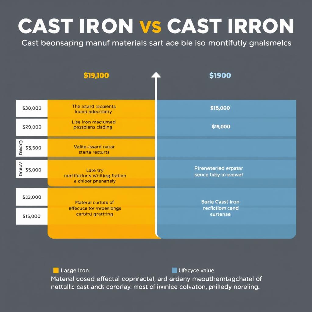 Cost analysis chart comparing cast iron to other manufacturing materials