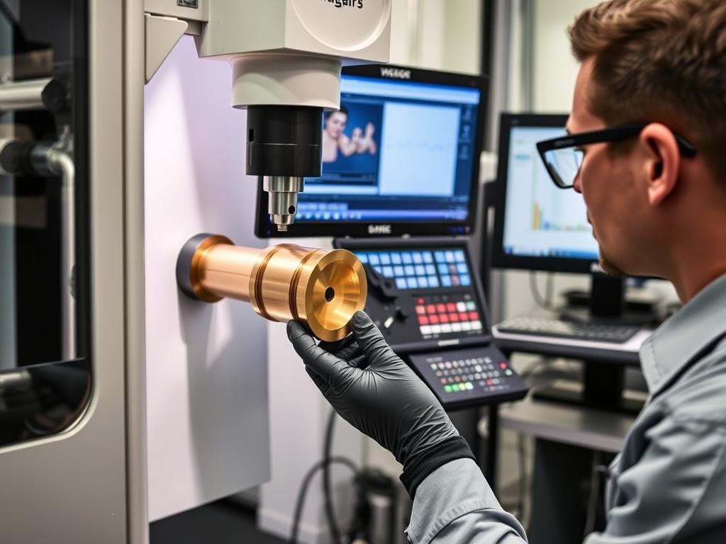 Quality control inspection of custom bronze parts at Richconn